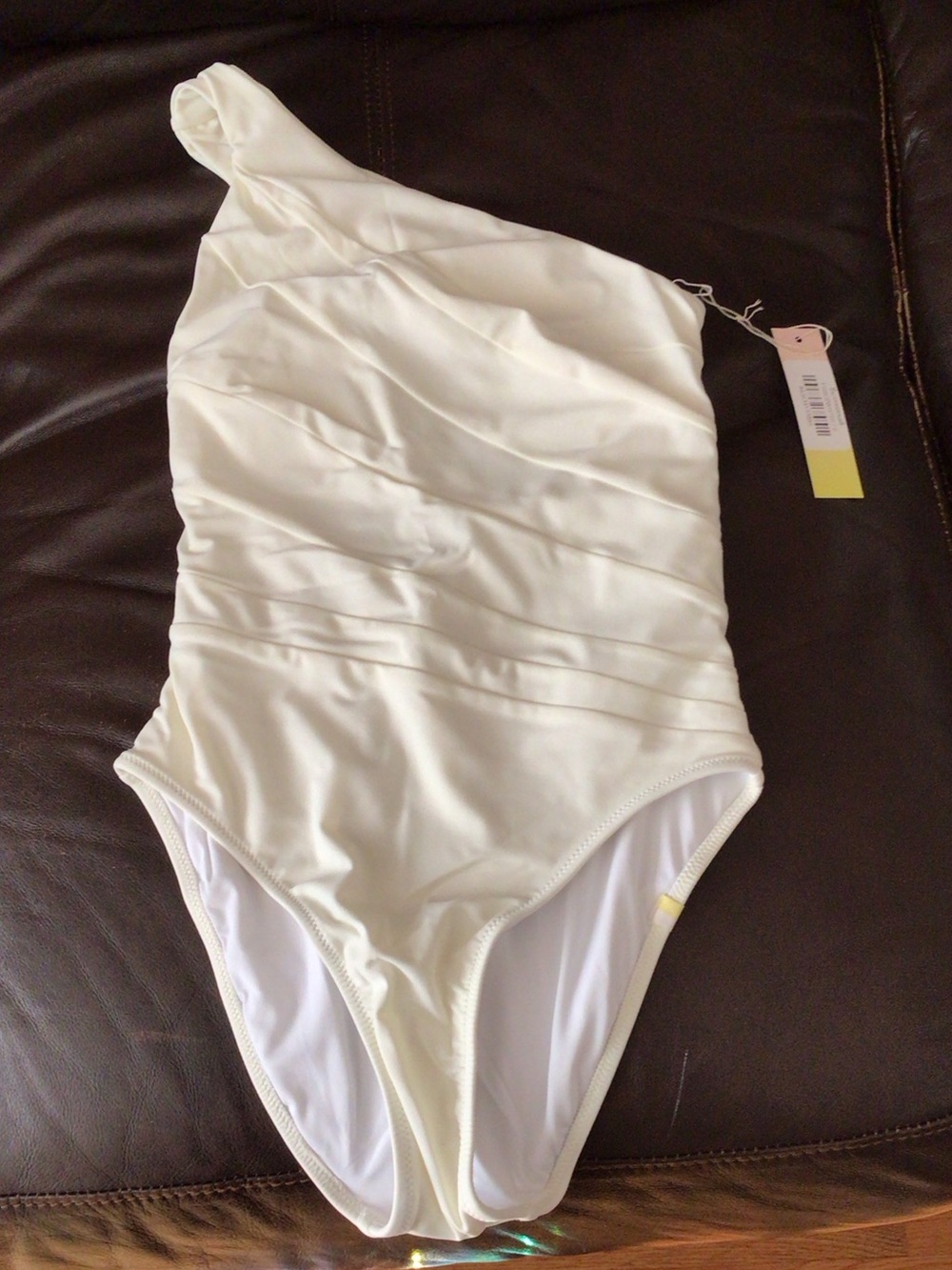 summersalt White One-Shoulder Ruched One-Piece Swimsuit